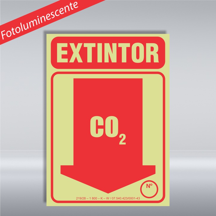 PLACA EXTINTOR CO2 - PVC  - FOTOLUMINESCENTE